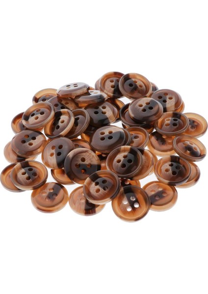 50 Sayar 4 Delik Düz Reçine Düğmeleri Zanaat Aksesuarları Ev Dekorasyonu 18MM (Yurt Dışından)