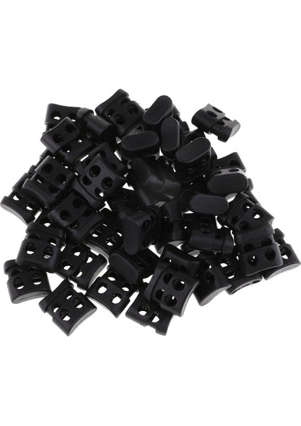 50PCS Plastik Çift Delikli Dize Kablosu Kilidi Bragtring Stop End Yay Düğmesi (Yurt Dışından) fırsatları