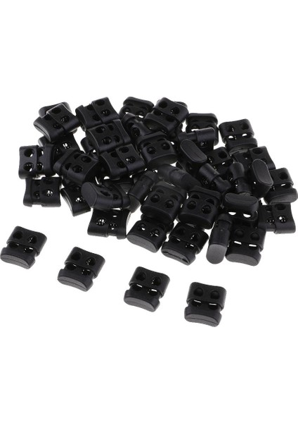 50PCS Plastik Çift Delikli Dize Kablosu Kilidi Bragtring Stop End Yay Düğmesi (Yurt Dışından) indirimleri