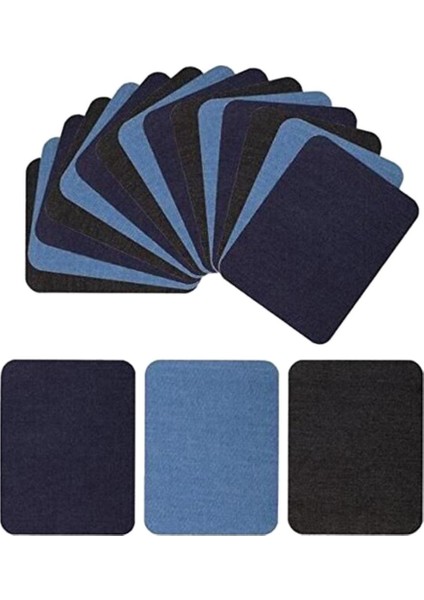 18 Adet Denim Yamalar Dıy Demir Üzerinde Denim Yamalar Jeans Giyim Için 12.5x9.5 cm (Yurt Dışından)