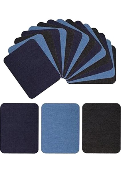 18 Adet Denim Yamalar Dıy Demir Üzerinde Denim Yamalar Jeans Giyim Için 12.5x9.5 cm (Yurt Dışından)