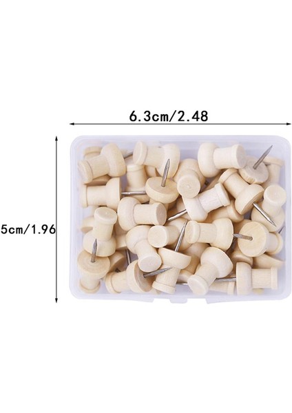 Ahşap Kafa Itme Pimi - 40 Paket - Dekoratif Başparmak Yapış Çelik Pimler El Sanatları (Yurt Dışından) fırsatları