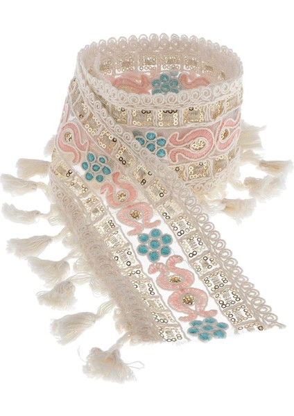 1 Yard Etnik Tarzı Trim Şerit Pom Pom Püskül Topu Saçak Aplike 7 cm Genişlik (Yurt Dışından)