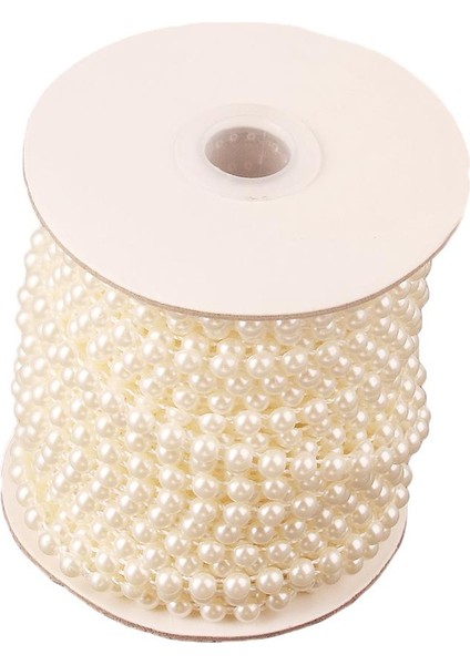 1 Rulo Elbise Kenar Trim Inciler Gelin Elbise Aplike Boncuklu Şerit 25M/6MM (Yurt Dışından)
