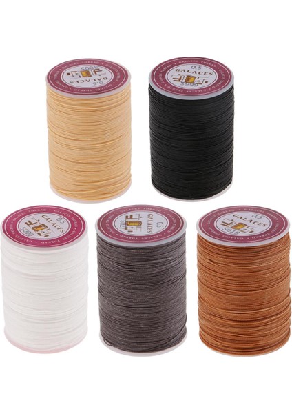 5 Rulo Mumlu Iplik Polyester Kordon Dikiş Dikiş Deri Zanaat Bileklik (Yurt Dışından)
