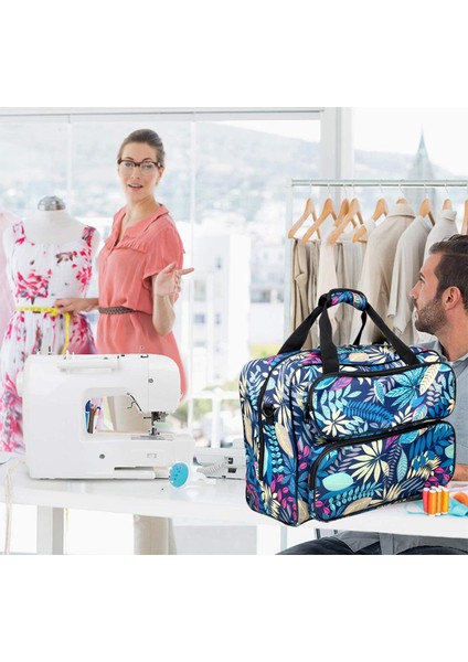 Dikiş Makinesi Tote Saklama Çantası Taşıma Çantası ile Cep Seyahat Taşınabilir Mavi (Yurt Dışından)