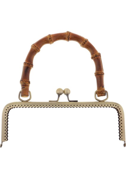 2x 20CM Metal Çerçeve Öpücük Toka Kilitli Çanta Çantası Için Bambu Kollu 20 cm Bronz+Bordo (Yurt Dışından) fiyatları