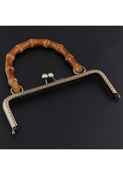 2x 20CM Metal Çerçeve Öpücük Toka Kilitli Çanta Çantası Için Bambu Kollu 20 cm Bronz+Bordo (Yurt Dışından) fırsatları