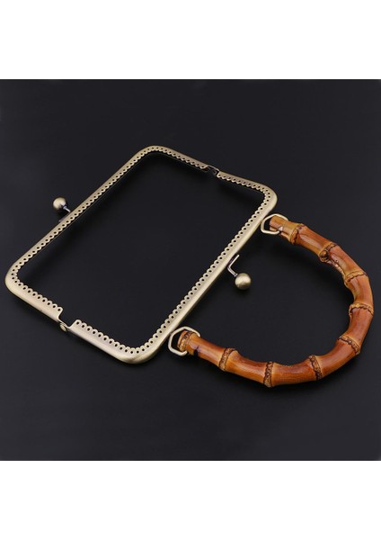 2x 20CM Metal Çerçeve Öpücük Toka Kilitli Çanta Çantası Için Bambu Kollu 20 cm Bronz+Bordo (Yurt Dışından) indirimleri