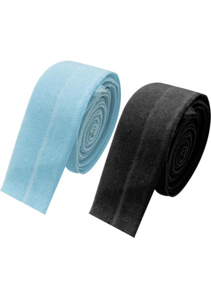 2x 10M Düz Önyargı Elastik Ip Diy Dikiş Için Örgülü Siyah+Mavi 2 cm (Yurt Dışından)