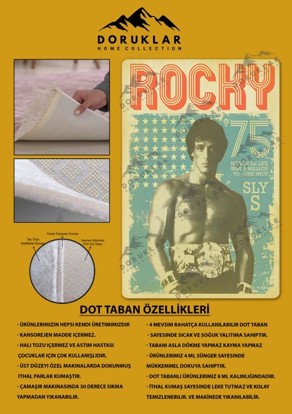 Kaymaz Taban Makinada Yıkanabilir Dijital Baskı Modern Desenli Çocuk Genç Odası Halısı Dot Taban Halı WLD26