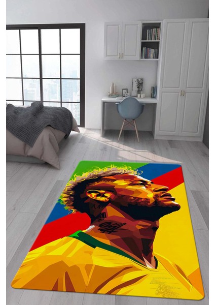 Kaymaz Taban Makinada Yıkanabilir Dijital Baskı Modern Desenli Çocuk Genç Odası Halısı Dot Taban Halı WLD03