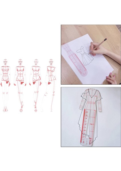 16PCS Moda Çizim Cetveli Set Şablon Sketch Squeenmaking (Yurt Dışından) indirimleri