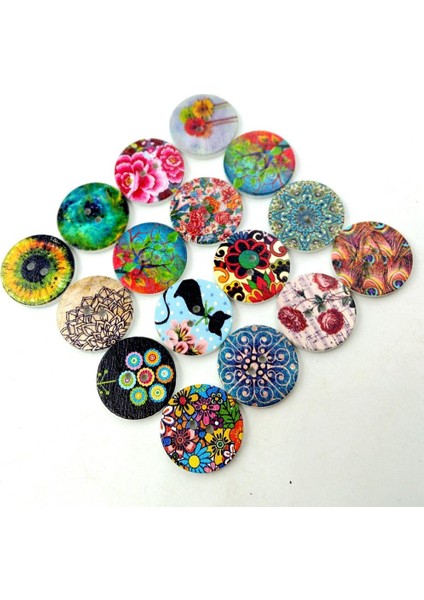 8X100PCS Ahşap 2 Delik Boyalı Dikiş Düğmeleri Zanaat Diy Scrapbooking 8 Adet (Yurt Dışından) indirimleri