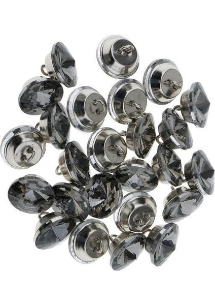 3X25 Adet Kanepe Başlık Döşeme Dekorasyonu Için Kristal Düğmeler 18MM Gri 3 Adet (Yurt Dışından)