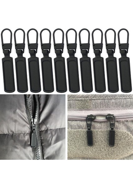 10 Pack Fermuar Çekme Çanta Bavul Etek Çanta Siyah Için Fermuar Kafaları (Yurt Dışından)