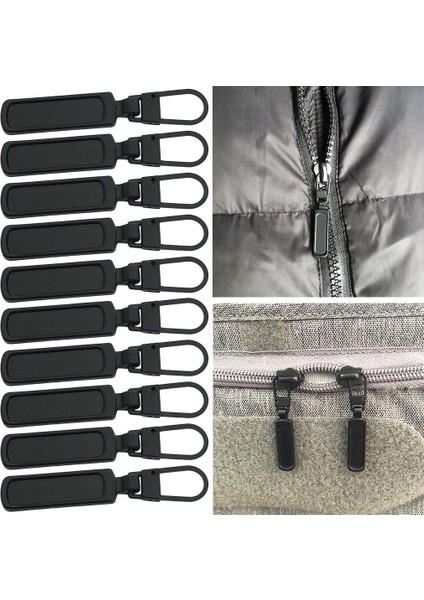 10 Pack Fermuar Çekme Çanta Bavul Etek Çanta Siyah Için Fermuar Kafaları (Yurt Dışından)