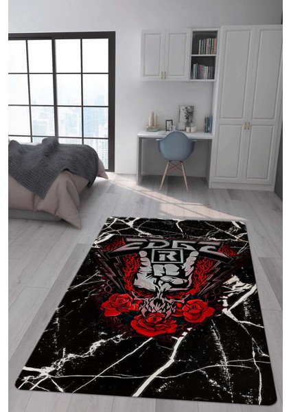 Kaymaz Taban Makinada Yıkanabilir Dijital Baskı Modern Desenli Çocuk Genç Odası Halısı Dot Taban Halı WLD17