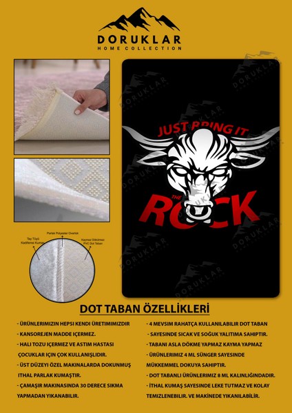 Kaymaz Taban Makinada Yıkanabilir Dijital Baskı Modern Desenli Çocuk Genç Odası Halısı Dot Taban Halı WLD15