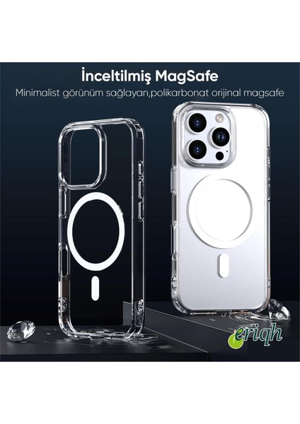 Apple iPhone 11 Pro Uyumlu Kılıf Magsafe Kablosuz Şarj Destekli Sert Şeffaf Kapak