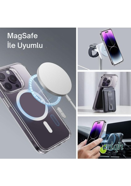 Apple iPhone 11 Pro Uyumlu Kılıf Magsafe Kablosuz Şarj Destekli Sert Şeffaf Kapak