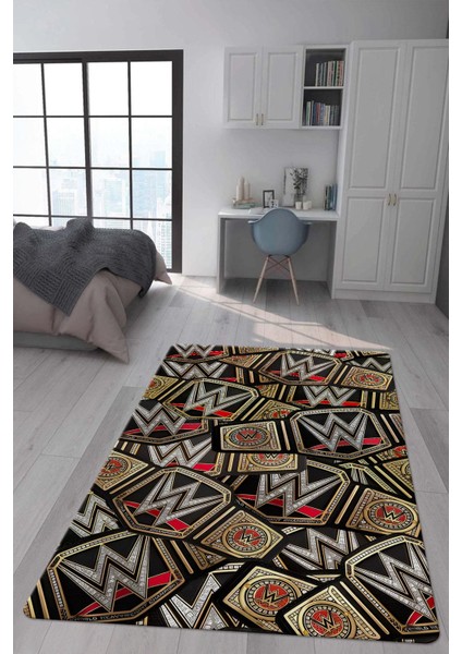 Kaymaz Taban Makinada Yıkanabilir Dijital Baskı Modern Desenli Çocuk Genç Odası Halısı Dot Taban Halı WLD10