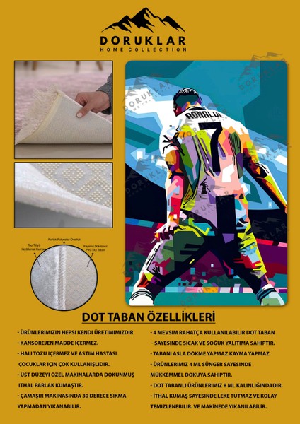 Kaymaz Taban Makinada Yıkanabilir Dijital Baskı Modern Desenli Çocuk Genç Odası Halısı Dot Taban Halı WLD05 fiyatları