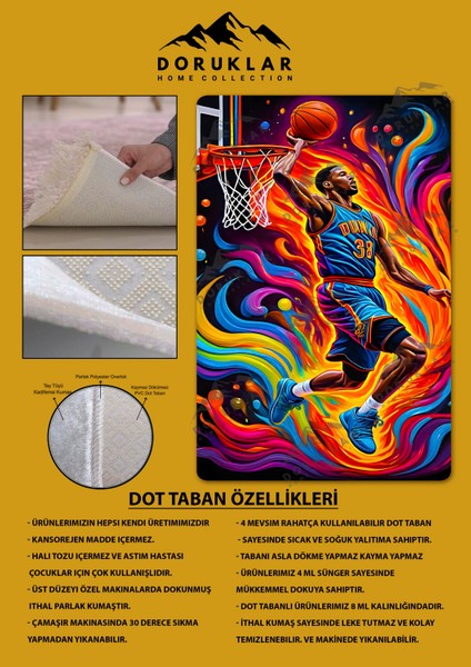Kaymaz Taban Makinada Yıkanabilir Dijital Baskı Modern Desenli Çocuk Genç Odası Halısı Dot Taban Halı WLD28 fiyatları