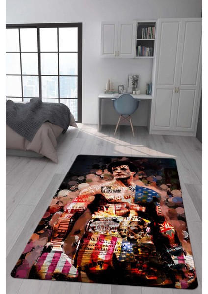 Kaymaz Taban Makinada Yıkanabilir Dijital Baskı Modern Desenli Çocuk Genç Odası Halısı Dot Taban Halı WLD21