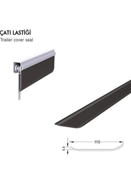 Dorse Kayar Çatı Lastiği Yağmur Lastiği 11 cm Genişlik 5,5 Metre Uzunluk Siyah fiyatları