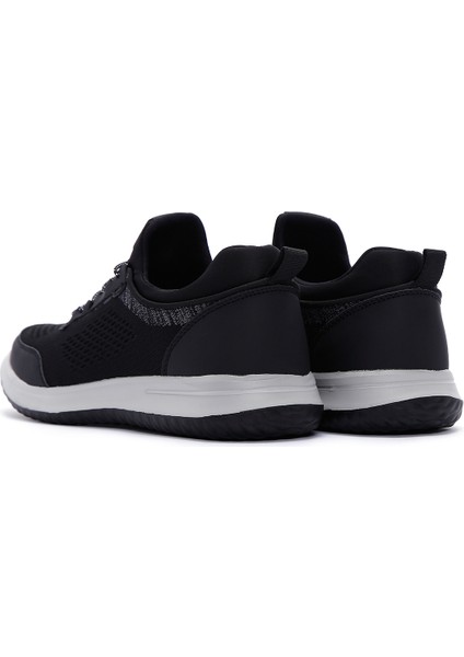 Zero Erkek Siyah Bağcıklı Kalın Tabanlı Kumaş Sneaker 25SFD69046F