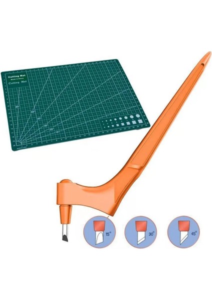 Turuncu Tarzı Kinfe Dıy Sanat Kesme Aleti Zanaat Kesme Witeel Döner Bıçak Emniyet Kesici Bıçak Kendini Iyileştiren Çift Taraflı Kesme Mat (Yurt Dışından) modelleri