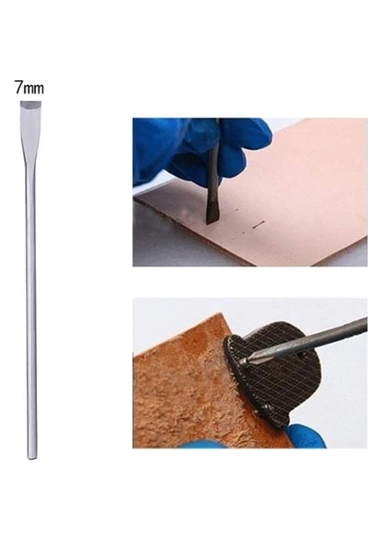 7mm Tarzı Teel Deri El Sanatları Araçları Yuvası Zımbalar Yeni Başlayanlar Için Profesyonel El Aletleri Meslekler Deri Işçilik (Yurt Dışından)