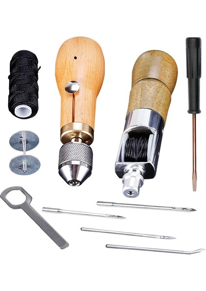 2 Adet Tarzı Dıy El Dikiş Awl Kiti Mumlu Iplik Deri Dikiş Aracı Deri El Sanatları Kenar Dikiş Kemer Stroemaker Ayakkabı Çantası Zanaat Aracı (Yurt Dışından) modelleri
