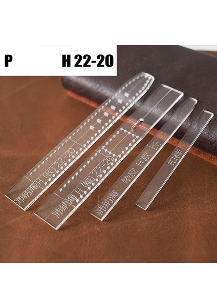 KAYIŞ-P-H22-20 Stili Dıy El Yapımı Deri Kol Saati Kayışı Akrilik Şablon Dikiş Çizim Kordonlu Saat Şeffaf Tasarım Desen Deri Şablon Aracı (Yurt Dışından)