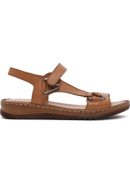 Kadın Taba Deri Comfort Sandalet 25SFD340518