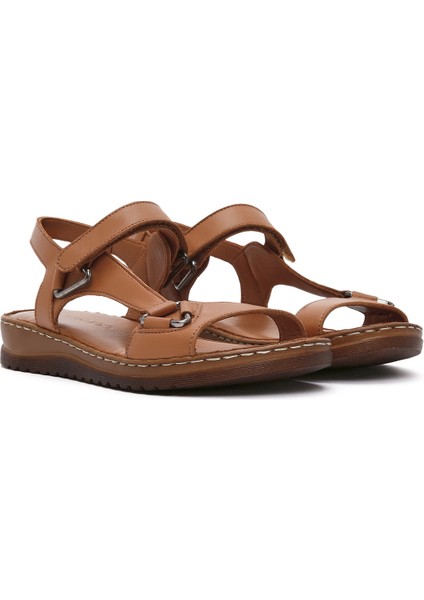 Kadın Taba Deri Comfort Sandalet 25SFD340518