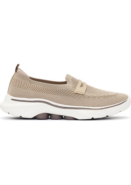 Zero Kadın Bej Kumaş Kalın Tabanlı Sneaker 25SFE49516F