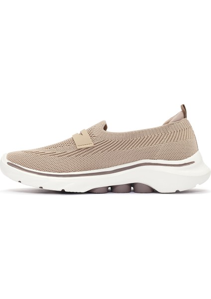 Zero Kadın Bej Kumaş Kalın Tabanlı Sneaker 25SFE49516F