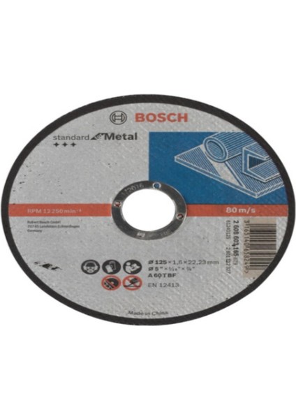 Standard For Metal 125X1.6 mm Düz Kesme Diski - 2608603165 x 5 Adet