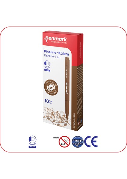 Fineliner Kalem 10LU Kutu Kahverengi