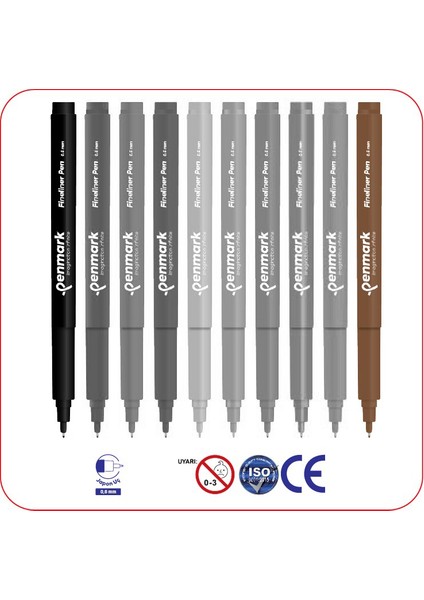 Fineliner Kalem 10LU Kutu Kahverengi fiyatları