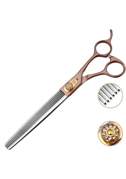 Inceltme Makası Fenice Peak Profesyonel Inceltme Makası Köpek Kedi 7.5'' Evcil Hayvan Bakım Makası 440C Paslanmaz Çelik Inceltme Makası Köpekler Için 50 Diş LHD-75XT