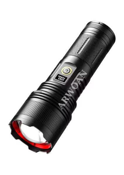 40W Süper Güçlü 2000 Lümen Beyaz Lazer Uzun Mesafe Torch El Feneri ile LCD Ekran