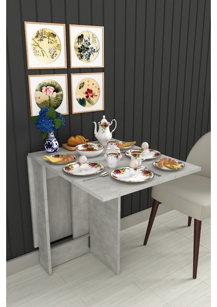 %100 Mdflam Katlanır Mutfak Yemek Çalışma Masası Km-32