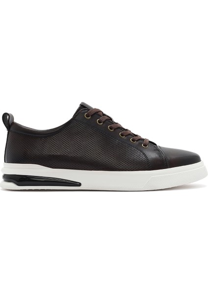 Erkek Kahverengi Bağcıklı Deri Sneaker 25SFD692518