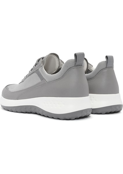 Erkek Gri Bağcıklı Kalın Tabanlı Sneaker 25SFD692614
