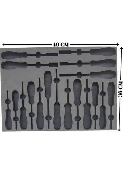 Rico Tornavida Takımları Uyumlu Eva Sünger Organizer (Düz - Yıldız - Torx - Lokma Tornavida Uyumlu) fiyatları