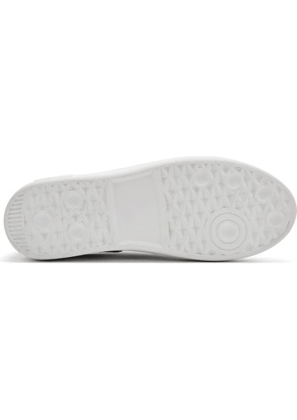 Kadın Beyaz Bağcıklı Kalın Tabanlı Deri Sneaker 25SFD371718