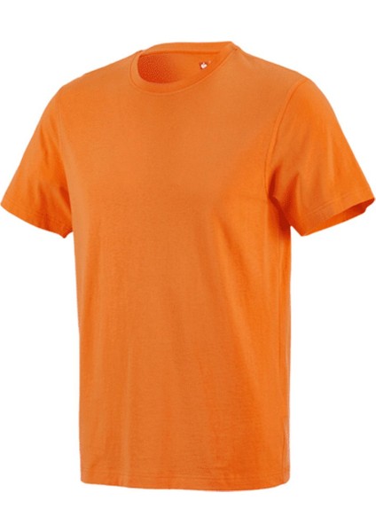 Bisiklet Yaka Kısa Kollu Turuncu T-Shirt